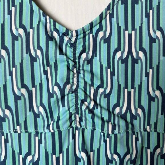 Title Nine Diamalete Athletic Dress in‎ Turquoise Blue Geo Print, Size Medium - Picture 5 of 10